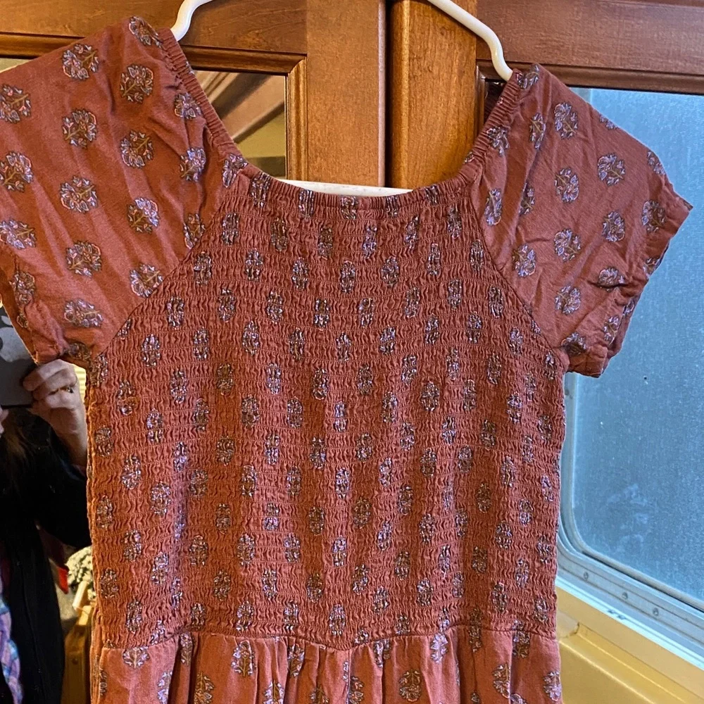 OshKosh B'gosh Terracotta Smocked Jumper 12/12A Academia Summer Fall